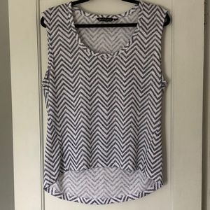 ATHLETA tank‎ top. High low. Size large. Navy and white. EUC